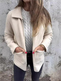 2025 New Single-Sided Autumn And Winter Collar Knit Zipper Casual Coat Woman HZ1208