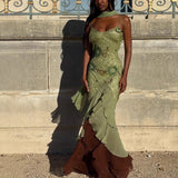 French Waist Design Sling Dress Femininity Slimming Dress Seaside Holiday Island Skirt HZ1208