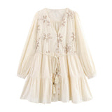 Summer New Flower Embroidery Mini Dress 8741037712 HZ1208