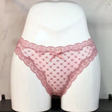 Sexy Rear Ribbon Ribbon Lace Trousers Low-Rise Cotton Crotch Large Elastic Heart-Shaped Lace T-Trousers HZ1208