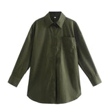 Spring And Summer 2025 New Ins14 Color Pocket Dress Women's Basic Long-Sleeved Shirt HZ1208