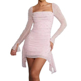 Exploding Pink Sexy High-End Pearl Skirt HZ1208