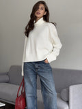 Autumn And Winter Pure Color Short High-Collar Sweater Women's Loose Leisure Knitting Shirt 2025 New Thicker Top HZ1208