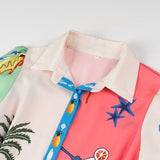 2025 Women's New Long Sleeve Printed Shirt Dress 2062 HZ1208