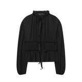 Autumn New Asymmetrical Elastic Repair Fashion Blouse 3644328 HZ1208