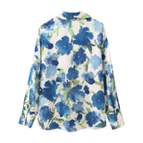2025 Women's Long-Sleeved Loose Casual Silk-Sense Tidly Shirt 4584 HZ1208