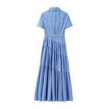 Spring New Belt Shirt-Style Splicing Dress 2240371 HZ1208