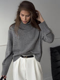 Autumn And Winter Pure Color Short High-Collar Sweater Women's Loose Leisure Knitting Shirt 2025 New Thicker Top HZ1208