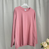 Spring 2025 New Hot Pure Color Long-Sleeved T-Shirt Women Loose Cotton Collar Base Top HZ1208