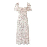 2025 Women's New Printed Rope Cramps To Close The Waist Short-Sleeved Dress 9342 HZ1208