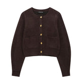 New Buckle Knitted Jacket Stew Half Skirt In Autumn And Winter HZ1208