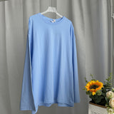 Spring 2025 New Hot Pure Color Long-Sleeved T-Shirt Women Loose Cotton Collar Base Top HZ1208