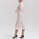 Sexy Women's New Long-Sleeved High-Collared Body Temperament Lady Dress Y HZ1208