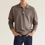 2025 Wish Autumn Long-Sleeved V-Neck Button Men's Casual Polo Shirt HZ1208