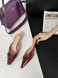 Autumn 2025 New Bag Head Half Slippers French Fairy Style Mary Jane Shoes Dress Low Heel Bow HZ1208