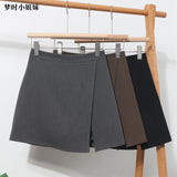 Irregular A-Word Fork High-Waist Skirt Short Skirt Women's Korean Dress Dress Dress 8872 HZ1208