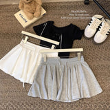 Ballet Style ³é³é³éÉþ Sports Skirt Women's Summer Model 2025 High-Waisted Wide Leg Trousers With Inner Lining Half Skirt HZ1208