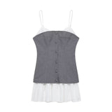 New Niche Babes Fake Two Spliced Short Sling Dress Women 2304165 HZ1208