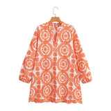 2025 Women's Long-Sleeved Loose Embroidery Dress 23036 HZ1208