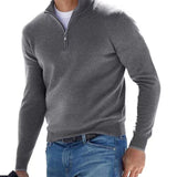 2025 New Winter Long Sleeve V-Neck De-Yvet Zipper Men's Casual Polo Shirt HZ1208