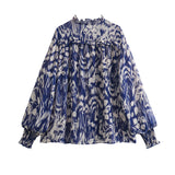 2025 Street Style Cascade Decorative Printed Shirt 9878060 Printed Miniskirt 9878067 Set HZ1208