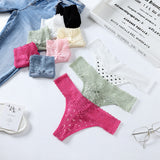 Comfortable Breathable Thread Cotton Splicing Lace T-Shirt Cotton Lace Lace Side Large Size Low-Rise T-Pants Ladies Trousers HZ1208