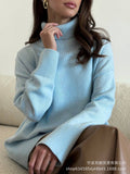 Autumn And Winter Pure Color Turtleneck Sweater Hot Selling Burst Comfortable Loose Basic Jacket Sweater Woman HZ1208