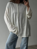 Fashion Simple Style Lock-Free Knitted Sweater Thin Lazi Loose Bottom Long Sleeve Lazy Leisure Autumn Winter HZ1208