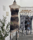 Real Shooting Sexy Sling Dress Girl Summer Babes Thin With Chest Cushion Lotion Side Ribbon Mesh Vest Dress 66661 HZ1208