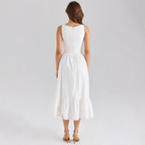 Spring 2025 New Women's Design Sense Of Niche Slimming Casual Splicing Sleeveless Dress HZ1208