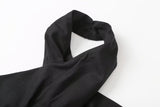 2025 Women's Black Tuxedar Hanging Neck Linen Dress 151 HZ1208