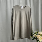 Spring 2025 New Hot Pure Color Long-Sleeved T-Shirt Women Loose Cotton Collar Base Top HZ1208