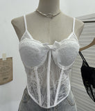 Real Shoot Spice Girls With Chest Pads Fish Bone Lace Sexy Sling Vest Short Boobs On The Back Of The Dress Woman 1127 HZ1208