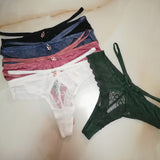 Squeak Low-Waisted T-Trousers Sexy Trousers Cotton Crotch Breathable Fine Strip Metal Hanging Water Drill Tong Trousers HZ1208