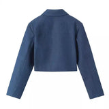 Women's Autumn 2025 Folding Wide Leg Trousers + Short Coat Set HZ1208