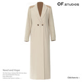 25 New Bump Color Splicing British Wind High Street In The Long Suit Wind Coat Woman 1756 HZ1208