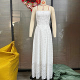 2025 Summer New Women's Sexy Sling Chiffon Temperament Show Back Evening Dress Dress HZ1208