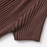 Women's Clothing 2025 Autumn And Winter New Fashion Temperament Collar Ribs Knitted Dress HZ1208