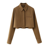 2025 Women's Long-Sleeved Pocket Dress Short Shirt 5421 HZ1208