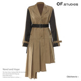 25 New Irregular Tailoring Splicing Bumpy Long Wind Coat Coat Coat Women 1619 HZ1208