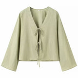 Spring New Women's Women's Dress With Open Shirt Thin Long-Sleeved Top HZ1208