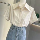 Women's Top 2025 Summer Summer High-End Niche Design Shirts Are Particularly Age-Old French Professional Shirts HZ1208