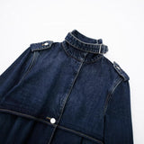 Autumn New Cowboy Belt Long Wind Coat 3607271 HZ1208