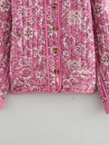 2025 Women's New Printed Cotton Coat Thin Cotton Coat 7037 HZ1208