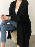 Autumn And Winter Long Cardigan Pure Color Women's Knit Fashion Holiday Sweater Coat Women HZ1208