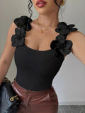 New Three-Dimensional Flowers Elegant Spring And Summer Knitted Vest HZ1208