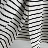 Spring And Summer Fashion Loose Cotton Striped T-Shirt Women Casual Round Neck Long Sleeve Open Top Hot Sale HZ1208
