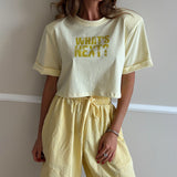 2025 Summer New Trendy Printing Short-Sleeved Shoulder T-Shirt Women Loose Leisure Hot Girl Style HZ1208