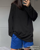 2025 Spring And Autumn New Solid Color Long-Sleeved T-Shirt Women Hot BF Wind Lengthn Cotton Top 3317A HZ1208