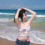 Summer Dopamine Wearing Sweet Hottie Small Coat Sling Design Small Love Cute Little Vest Girl Wear HZ1208